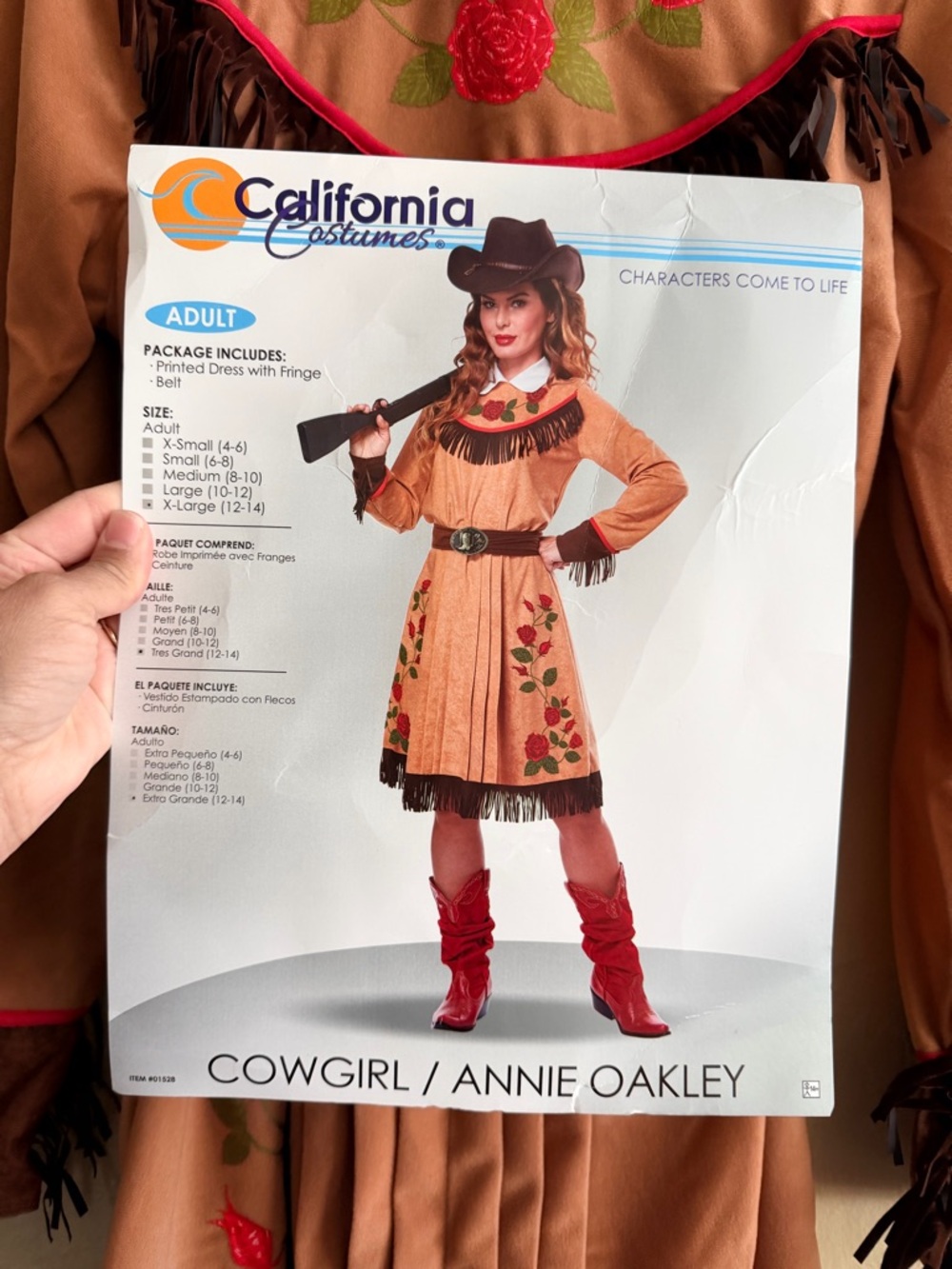 California Costumes Cowgirl Annie Oakley Costume - Tan with Red Floral